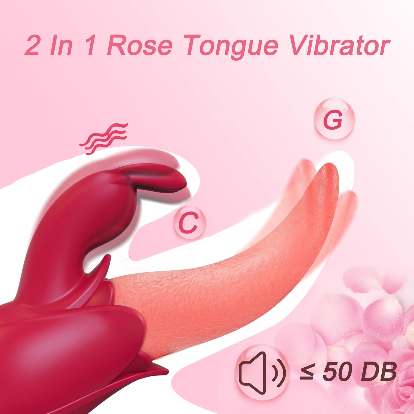 Rabbit Vibrator G Spot Sex Toys for Women Adult Toy with 10 Vibrating & Licking Modes Rose Silicone Stimulator Sexual Pleasure Tools Waterproof Personal Massager for Females Couples