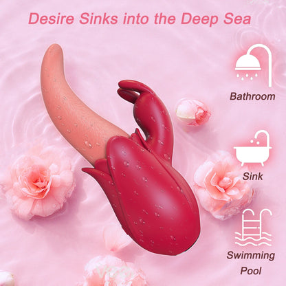 Rabbit Vibrator G Spot Sex Toys for Women Adult Toy with 10 Vibrating & Licking Modes Rose Silicone Stimulator Sexual Pleasure Tools Waterproof Personal Massager for Females Couples