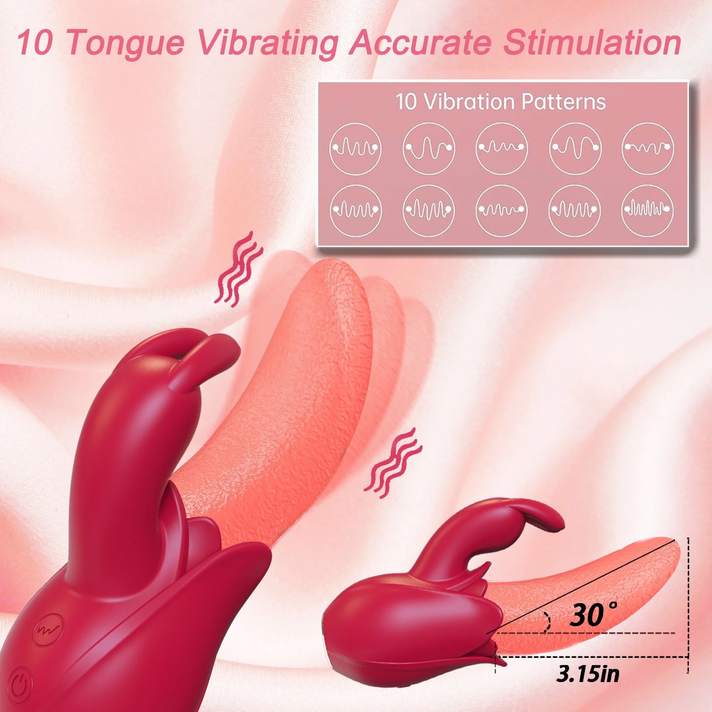 Rabbit Vibrator G Spot Sex Toys for Women Adult Toy with 10 Vibrating & Licking Modes Rose Silicone Stimulator Sexual Pleasure Tools Waterproof Personal Massager for Females Couples