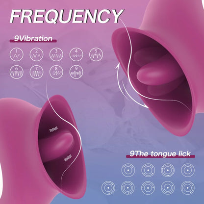 Rose Toy Vibrator for Woman, 2 in 1 Vibrating Stimulator with 9 Modes Quick Orgasm, Rechargeable Adult Sex Toys for Couples, Red