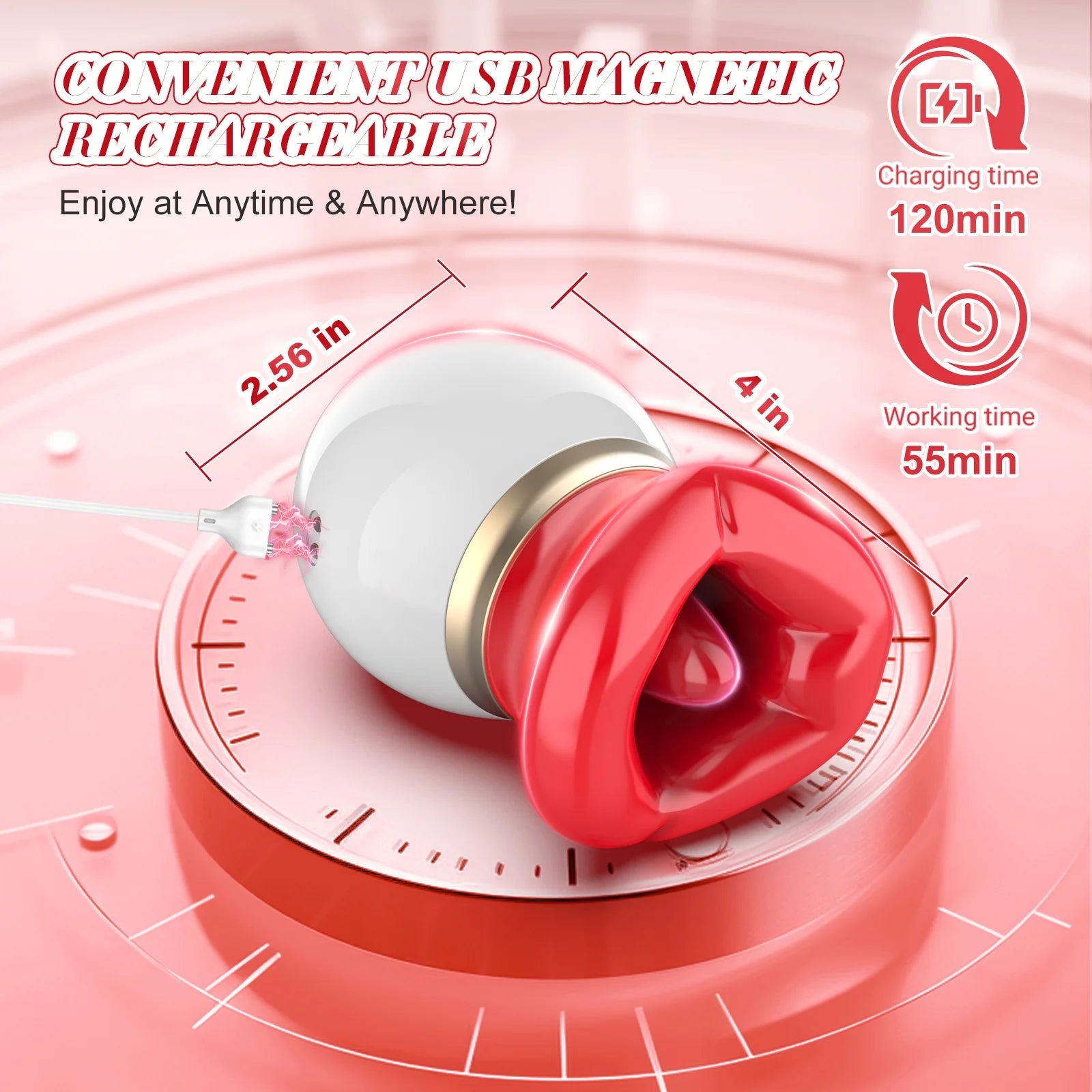 Vibrator Adult Sex Toys for Women - 3IN1 Mouth-Shaped Sucking Rose Vibrator, 10 Tongue Licking 3 Sucking G Spot Vibrators Adult Sex Toys Couples Female Sex Toys